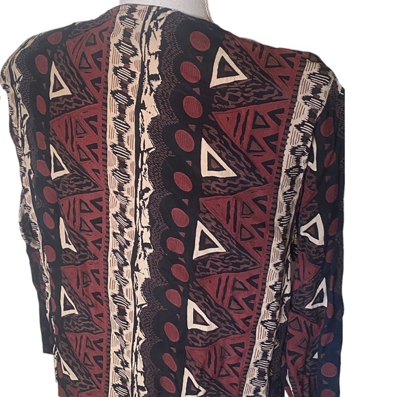 Passports of Pier 1 Imports | Womens Tribal Print Button Up Blouse Size M Medium - Picture 5 of 6